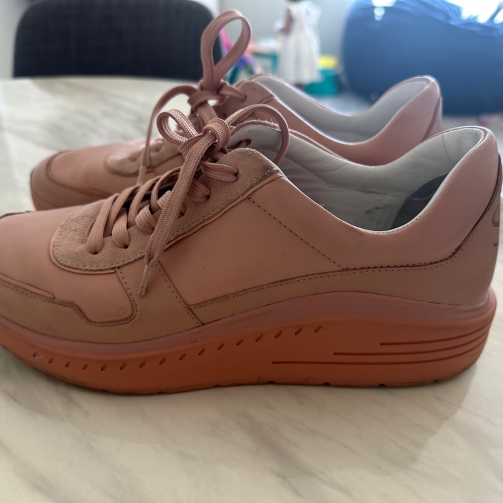 Stuart Weitzman Jaqi Leather Sneakers Size 10 - Picture 10 of 13